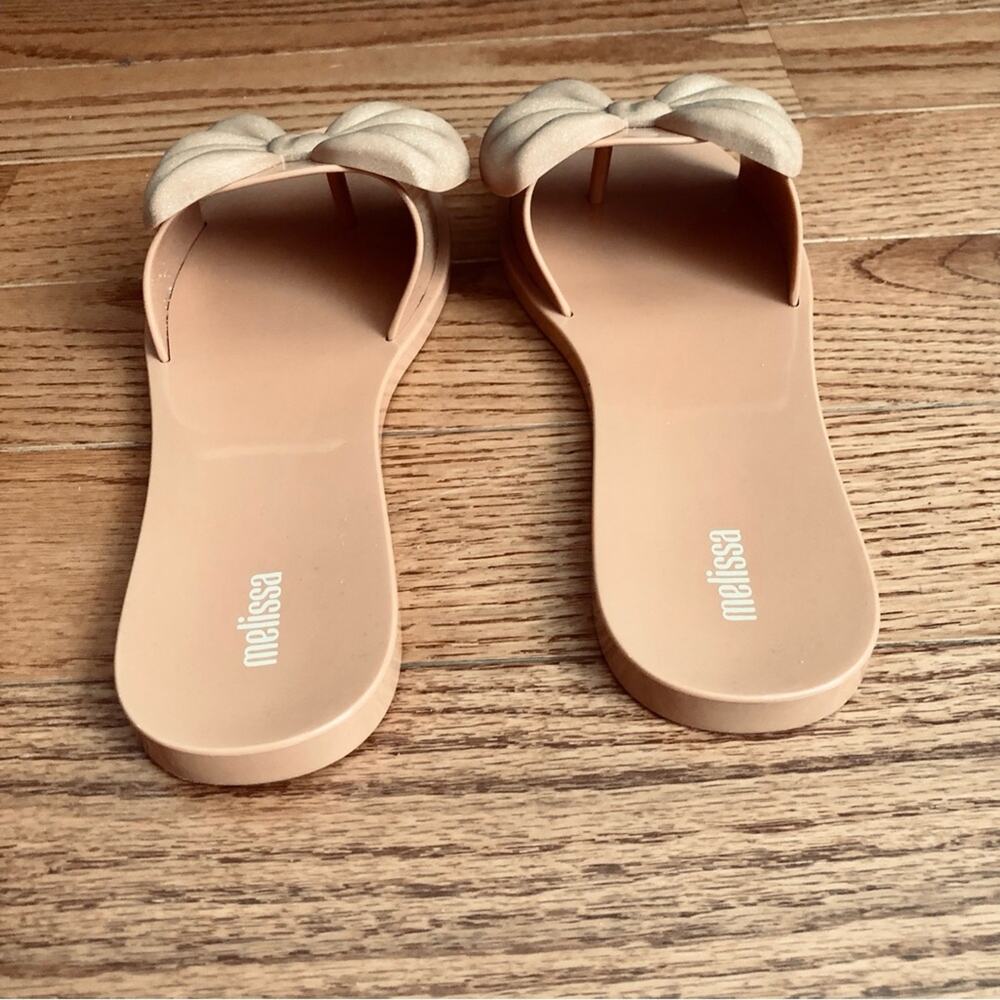 Melissa Babe Bow Slide Coquette Jelly Beige Sandals Women’s Size 8 - Picture 7 of 10